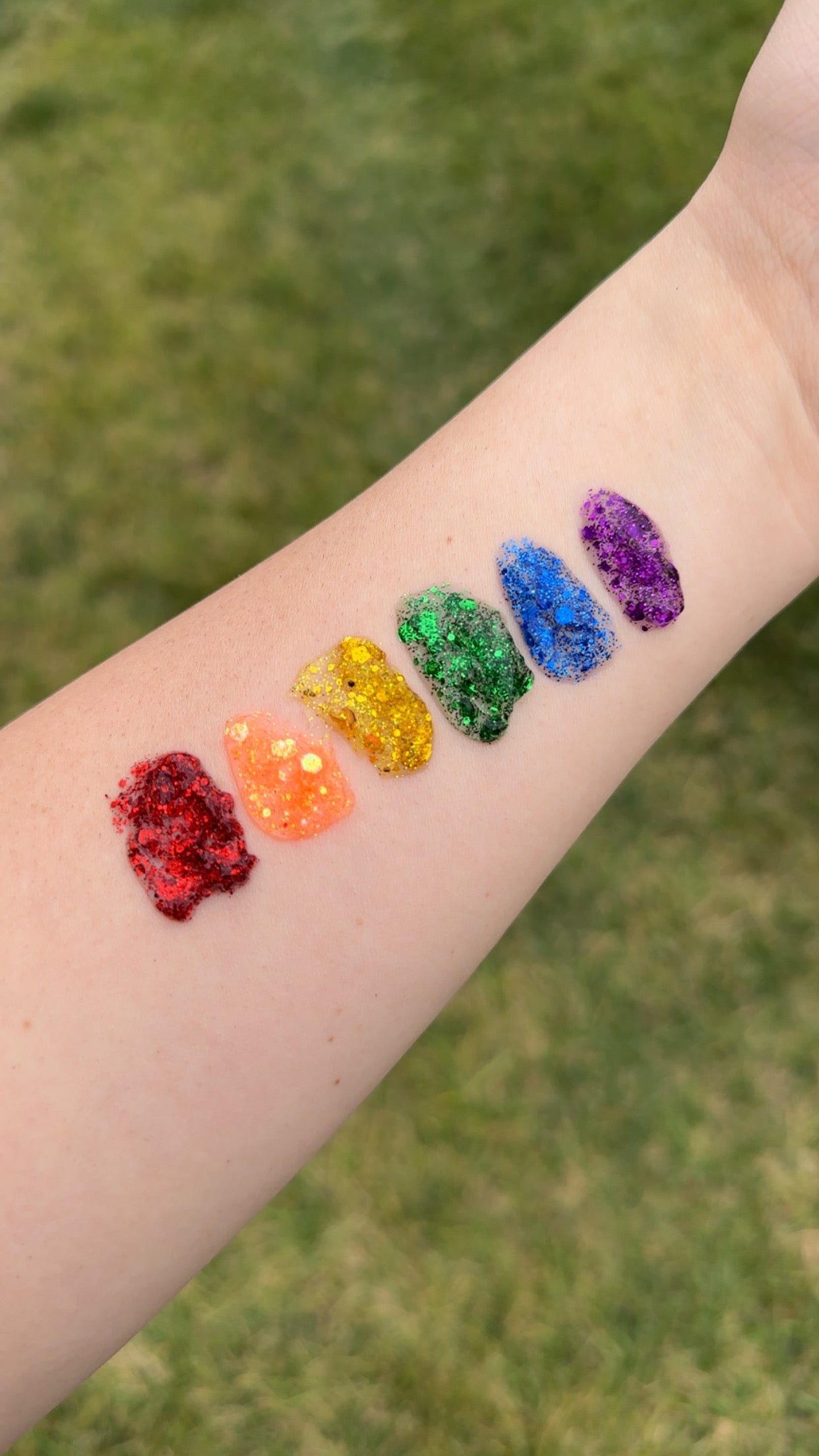 Colors of the Rainbow Single Glitter Gels