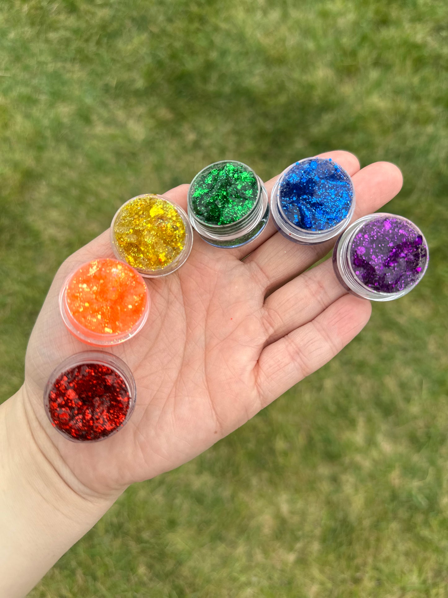 Colors of the Rainbow Single Glitter Gels
