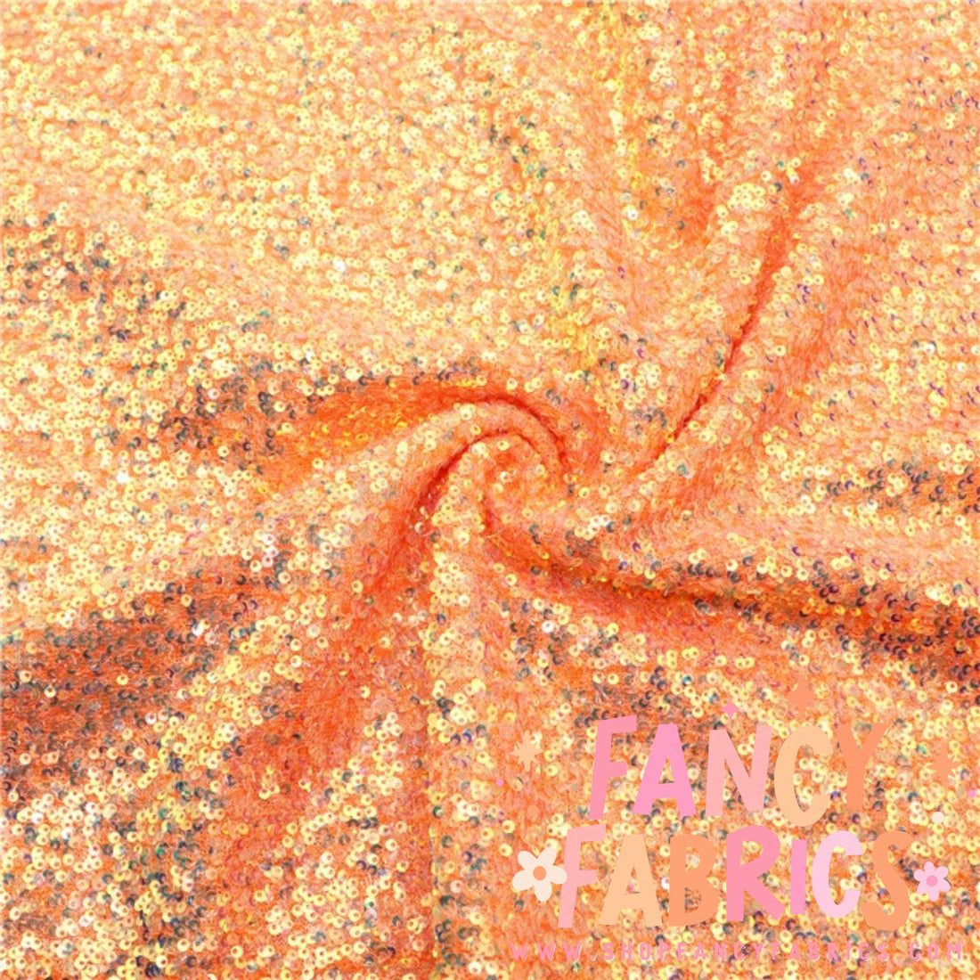 Pastel Orange Sequin Poly