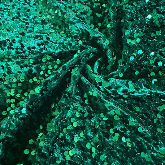 Green sequin velvet